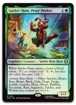 Spider-Ham, Peter Porker (Foil) 0114 (R) MTG Marvel's Spider-Man (SPM) - Image 1