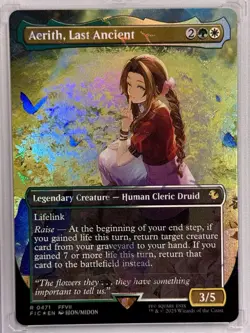 MTG Aerith, Last Ancient BORDERLESS CHOCOBO TRACK FOIL 0471 FIC - Image 1