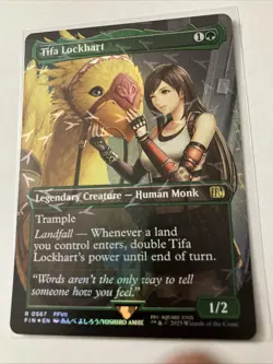 MTG 1x Tifa Lockhart MINT Borderless Chocobo Track FOIL Final Fantasy EDH FIN - Image 1