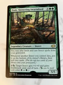Zask, Skittering Swarmlord Jumpstart 2022 MTG MISPRINT NO STAMP - Image 1