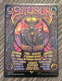 MTG English Sauron the Dark Lord Borderless Poster Lord Of The Rings *Regular* - Image 1