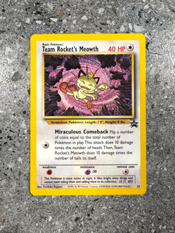 Pokemon TCG Cards Team Rocket's Meowth 18 WOTC Black Star Promo NM - Image 1
