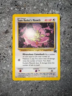 Pokemon TCG Cards Team Rocket's Meowth 18 WOTC Black Star Promo NM - Image 3