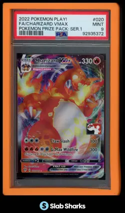2022 POKEMON PLAY! CHARIZARD VMAX POKEMON PRIZE PACK SERIES 1 #020/189 PSA 9 - Image 1