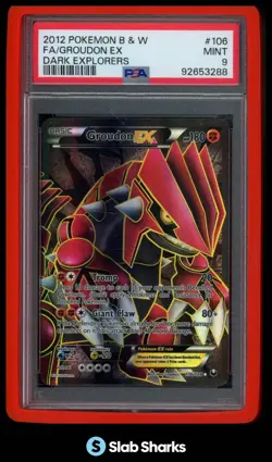 2012 POKEMON BLACK & WHITE DARK EXPLORERS #106/108 GROUDON EX PSA 9 - Image 1