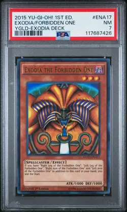 2015 YU-GI-OH! YUGI'S LEGEND DECK: EXODIA DECK EXODIA THE FORBIDDEN ONE PSA 7 - Image 1