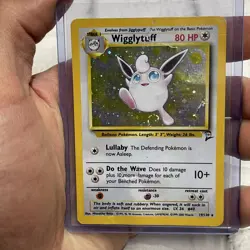 Pokemon Card Wigglytuff Base Set 2 19/130 Holo Rare WOTC TCG HP Heavily Played - Image 1