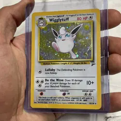 Pokemon Card Wigglytuff Base Set 2 19/130 Holo Rare WOTC TCG HP Heavily Played - Image 2