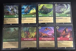 Disney Lorcana The Lion King Theme 8 Card Lot Scar/Banzai/Shenzi/Ed/Betrayal - Image 1
