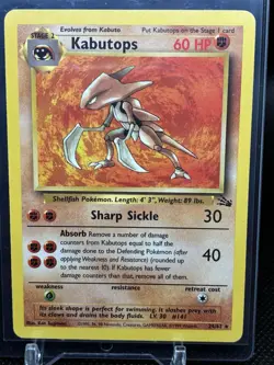 Pokemon TCG Kabutops Fossil Card 24/62 Regular Rare, LP Condition - Image 2