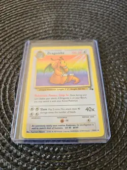 1999 Pokemon Fossil Base Set Dragonite Card Non Holo Rare 19/62 - Image 2