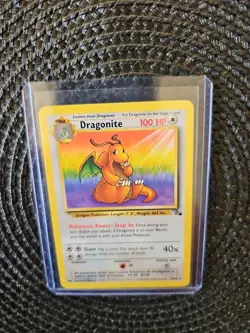 1999 Pokemon Fossil Base Set Dragonite Card Non Holo Rare 19/62 - Image 3