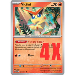 4x Pokemon TCG Victini 021/191 Surging Sparks Regular Card English 2024 NM - Image 1