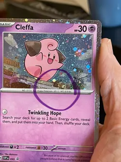 POKEMON CLEFFA SVP095 BLACK STAR PROMO COSMOS HOLOFOIL WITH SWIRL NM CARD - Image 2