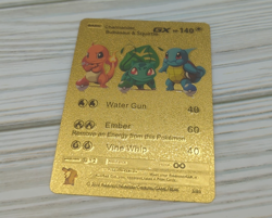 Charmander Bulbasaur Squirtle Foil Metal Pokemon Card Gift Fan Art Collectible - Image 2