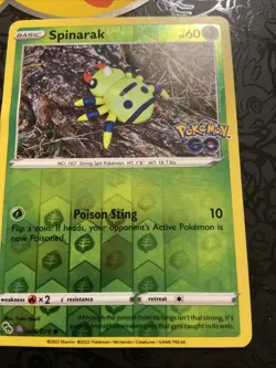Pokemon TCG SPINARAK Peelable Hidden Ditto Card #006/078 Pokemon Go Reverse Holo - Image 1