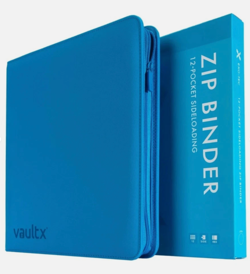 Vault X 12 Pocket Exo-Tec Zip Binder Neon Blue Holds 480 Cards Brand New! - Image 1