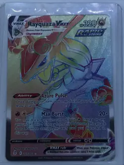 Pokemon TCG Evolving Skies Rayquaza VMAX Rainbow Secret Rare Card 217/203 - Image 2
