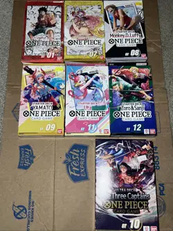 One Piece Card Game Started Deck Lot Of 7 - Image 1