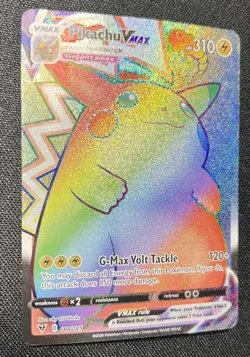 Pokemon Pikachu TCG VMAX Rainbow Secret Holo Rare Full Art Card 188/185 - Image 2