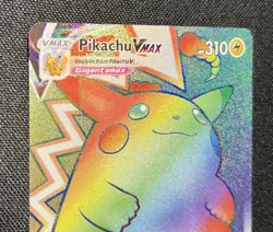 Pokemon Pikachu TCG VMAX Rainbow Secret Holo Rare Full Art Card 188/185 - Image 3
