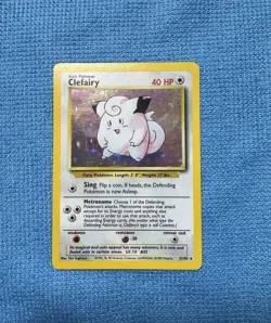 Pokemon TCG Clefairy Base Set Holo Unlimited Rare Card 5/102 - Image 1