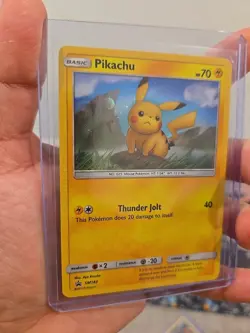 Pokemon Card Swirl! Holo Pikachu SM183 Black Star Promo Sun & Moon 10 Worthy - Image 1