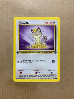 1st Edition Meowth 56/64 Jungle Set - Common Pokemon Card - NM/Mint - Image 1