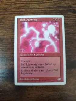 5th Edition MTG 1 Ball Lightning Magic - Image 1