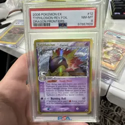 2006 POKEMON EX DRAGON FRONTIERS #12 TYPHLOSION-REVERSE FOIL PSA 8 - Image 1