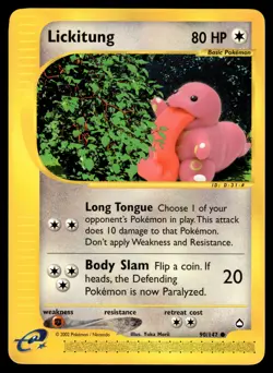 Lickitung #090/147 Aquapolis Pokemon Near Mint or Better - Image 1