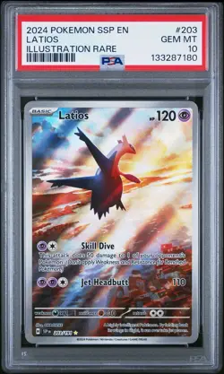 2024 Pokemon Surging Sparks Latios #203 Illustration Rare PSA 10 Gem Mint - Image 1