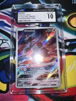 CGC 10 Groudon 199/182 Illustration Rare SV Paradox Rift Pokemon - Image 1