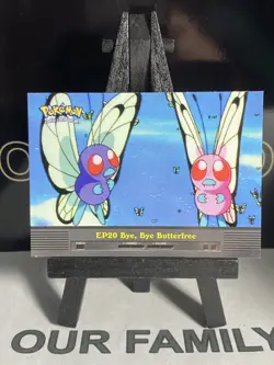 Pokemon TCG 2000 Topps Series 2 TV Animation Ed EP20 Bye, Bye Butterfree Blue - Image 2