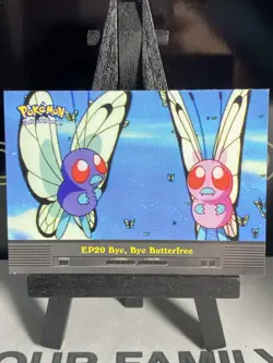 Pokemon TCG 2000 Topps Series 2 TV Animation Ed EP20 Bye, Bye Butterfree Blue - Image 3