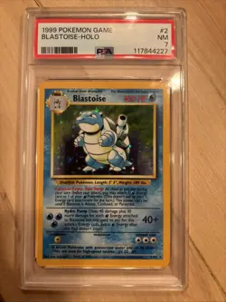 1999 POKEMON BASE SET UNLIMITED #2 BLASTOISE-HOLO PSA 7 - Image 1