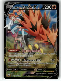 Galarian Zapdos V TG19/TG30 SWSH10: Astral Radiance Trainer Gallery NM Pokemon C - Image 1