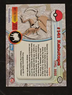 2000 Topps Pokemon TV Animation Series 3 Kabutops Blue Logo #141 - Image 2
