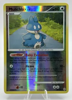 Pokemon TCG Munchlax 33/130 Diamond and Pearl Reverse Holo 2007 MP - Image 1