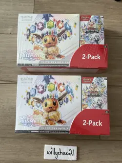 Pokemon Prismatic Evolutions Elite Trainer Box + Booster Bundle 2 Pack (2X) - Image 1