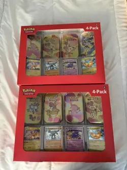 Scarlet & Violet 151 Mini Tins 4 Pack SAMS CLUB SEALED Pokemon TCG x2 - Image 1