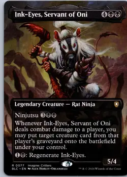 Ink-Eyes, Servant of Oni (Borderless) R Commander: Bloomburrow 77 NM - Image 1