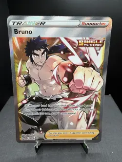 Pokemon TCG SWSH Battle Styles Bruno 158/163 Full Art Trainer Ultra Rare Holo NM - Image 1