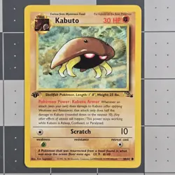 Kabuto 1st Edition Fossil Pokemon Card Near Mint Condition 50/62 - Image 5