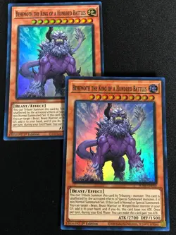 Yugioh Behemoth The king of a Hundred Battles JUSH-EN050 1st Super x2 (NM) - Image 1