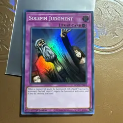 Solemn Judgment MAZE-EN063 Super Rare 1st Edition NM Yugioh Card - Image 1