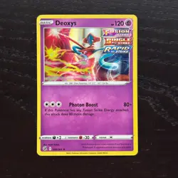 Deoxys 120/264 Pokemon Fusion Strike Sword & Shield Holo Rare Card NM - Image 1