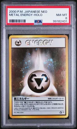 PSA 8 Metal Energy 2000 Japanese Neo Genesis Holo Pokemon Card - Image 1