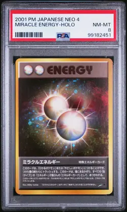 PSA 8 Miracle Energy 2001 Japanese Neo 4 Destiny Holo Pokemon Card - Image 1