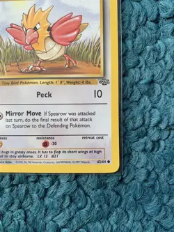 1st Edition SPEAROW 62/64 Jungle Set - Pokemon WOTC Vintage Card - LP - Image 4